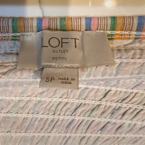 LOFT Tan Sundress with Square Neck and Flutter Sleeves - Picture 2 of 6